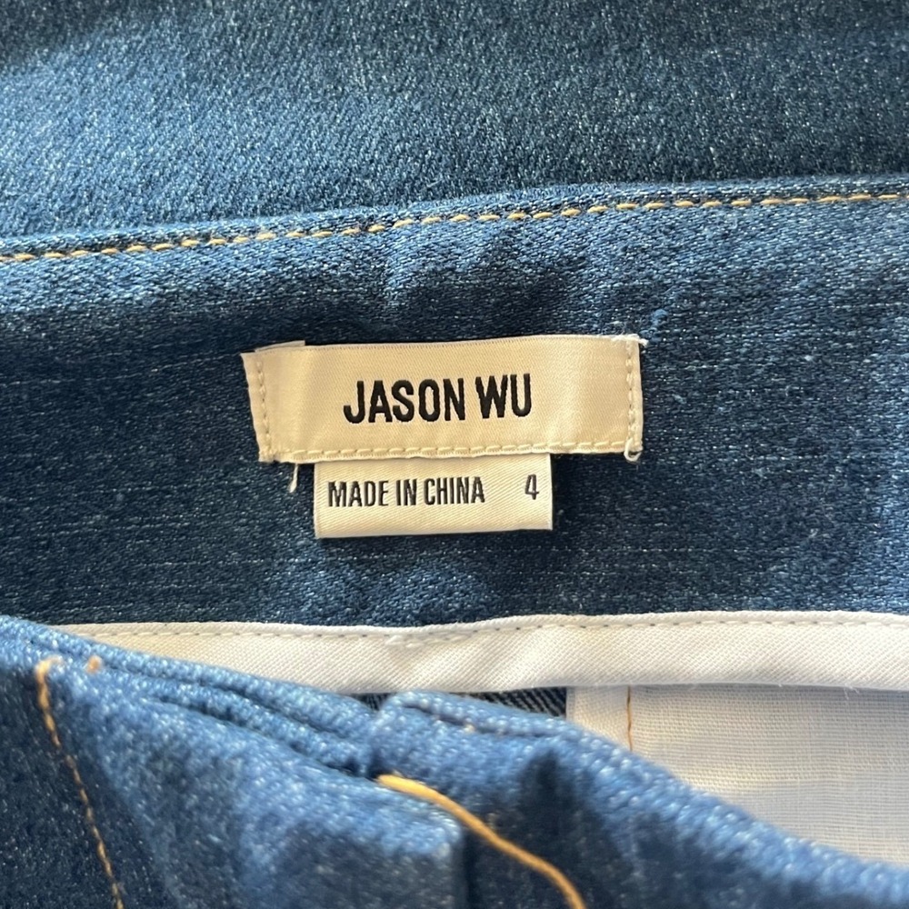 Jason Wu Wide Leg Denim Jeans High Waist Dark Wash Career Casual Size 4 - Picture 3 of 7